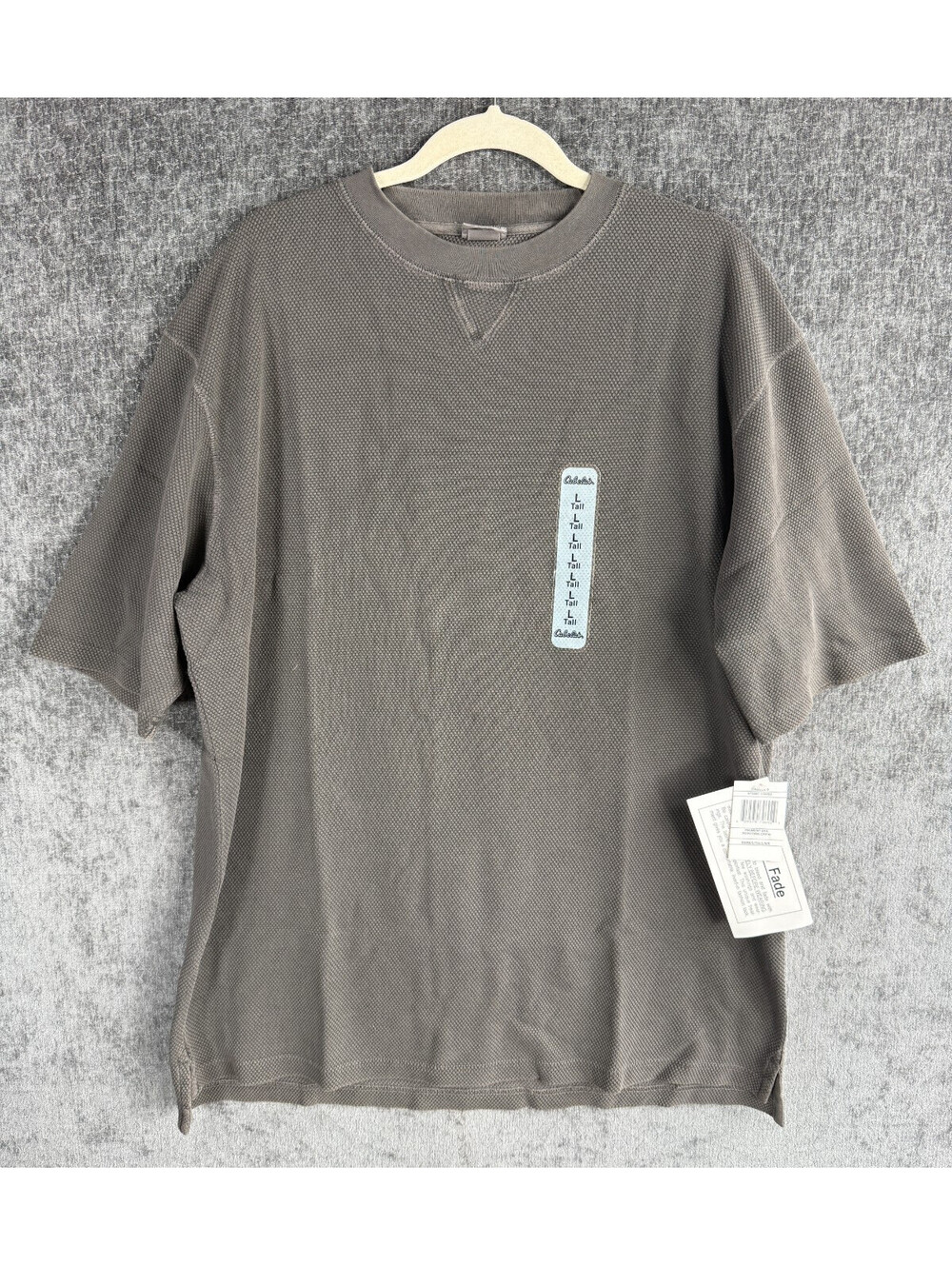 NWT Vintage Cabela's Popcorn Weave Pigment Dye Shirt Mens Large Tall Brown